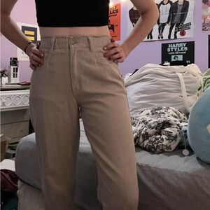 size 4 h&m khaki cropped high waisted work pants